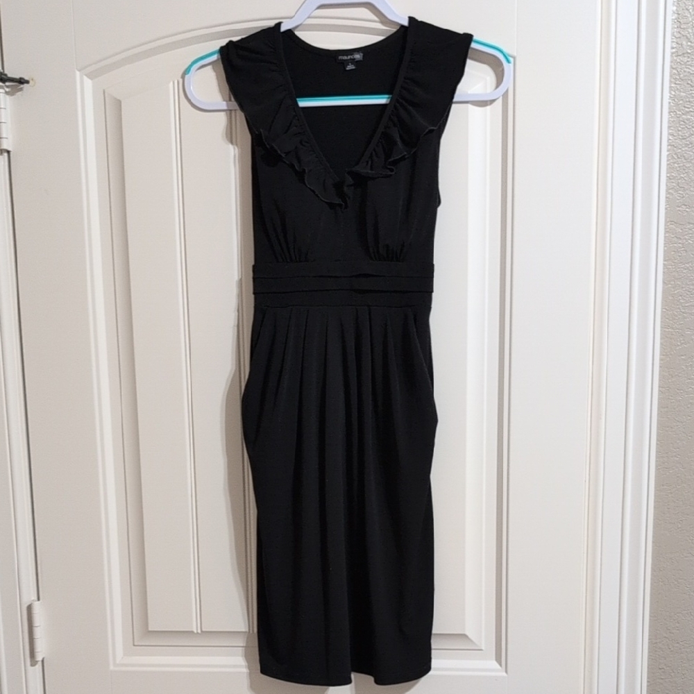 Maurices Black Ruffled Dress with Pockets
